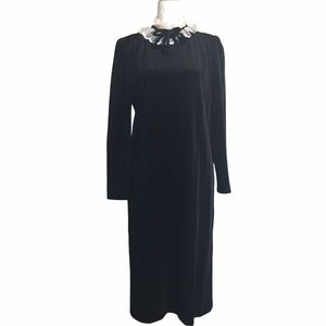 Vintage velve black long sleeve dress. Size 10